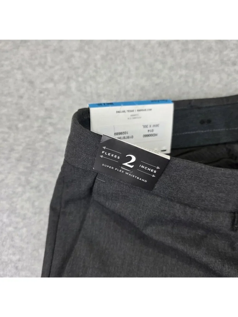 J.M. Haggar Premium Dress Pants Mens 36x30 Gray Slim Stretch Flat Front NWT